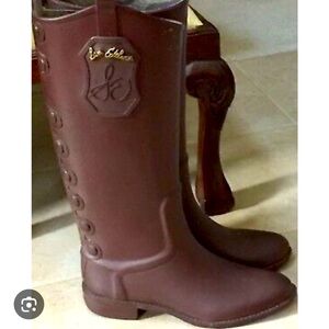 Sam Edelman Wellies Brown Rain Boots Equestrian Style Size 7 M